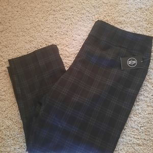 Ryan Wythe Women's Plaid Cropped Ankle Plus Size Pants 20W AD1009